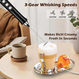Mixer Elétrico Recarregável 3 Velocidades – Espumador de Leite para Café, Cappuccino e Chocolate Quente
