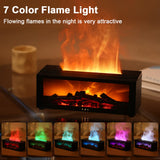 Difusor de Aromas com Efeito Chama – Umidificador Aromatérapico com Luz RGB e Controle Remoto