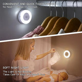 Luz Noturna LED Touch Magnética – 3 Tons, Recarregável USB, para Quarto, Corredor e Armário