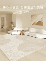 Tapete Japonês Minimalista para Sala e Quarto – Macio, Antiderrapante e Felpudo
