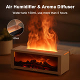 Difusor de Aromas com Efeito Chama – Umidificador Aromatérapico com Luz RGB e Controle Remoto
