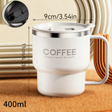 Caneca Térmica de Aço Inox 304 com Tampa e Alça – Dupla Camada, 400ml ou 480ml, Reutilizável