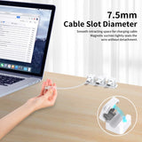 Organizador de Cabos, Clipes para Gerenciamento de Cabos, Suporte para Carregador de Celular, Ajustável, Kit 6+1