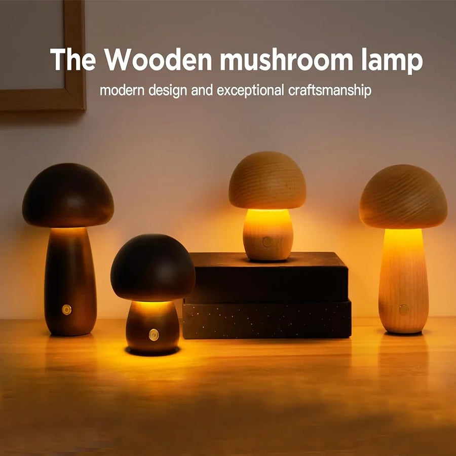 Luminária de Mesa Cogumelo Recarregável – Toque, Portátil, Regulável, Decoração para Quarto e Cabeceira