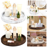 Bandeja Redonda de Madeira Retrô 30cm – Decorativa, Multiuso, Suporte para Velas e Mesa