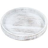 Bandeja Redonda de Madeira Retrô 30cm – Decorativa, Multiuso, Suporte para Velas e Mesa