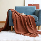 Manta Tricô Boho com Franjas – 100% Acrílico, Leve e Macia, para Sofá, Cama e Decoração
