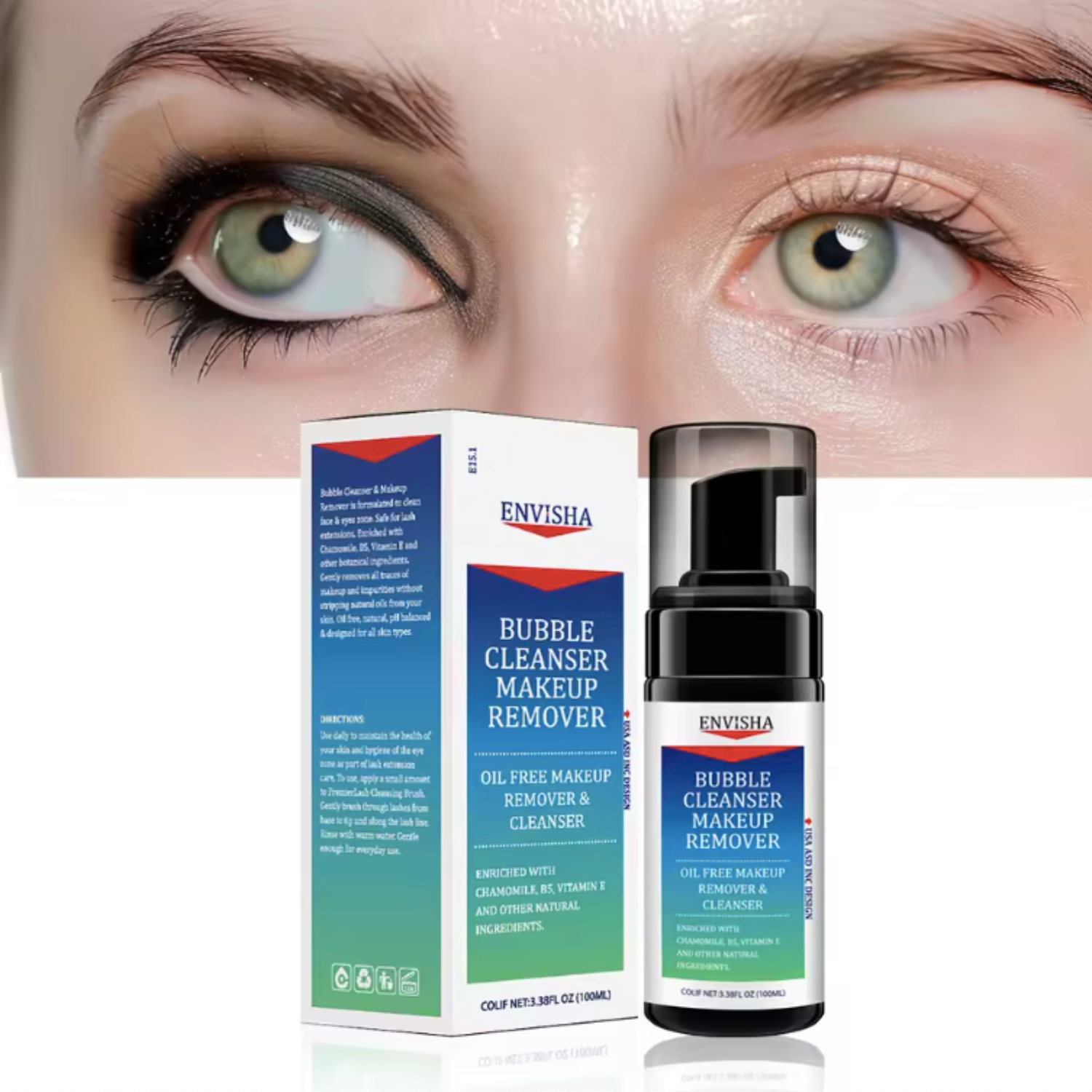 Envisha foam cleanser transforming into rich bubbles for gentle cleansing