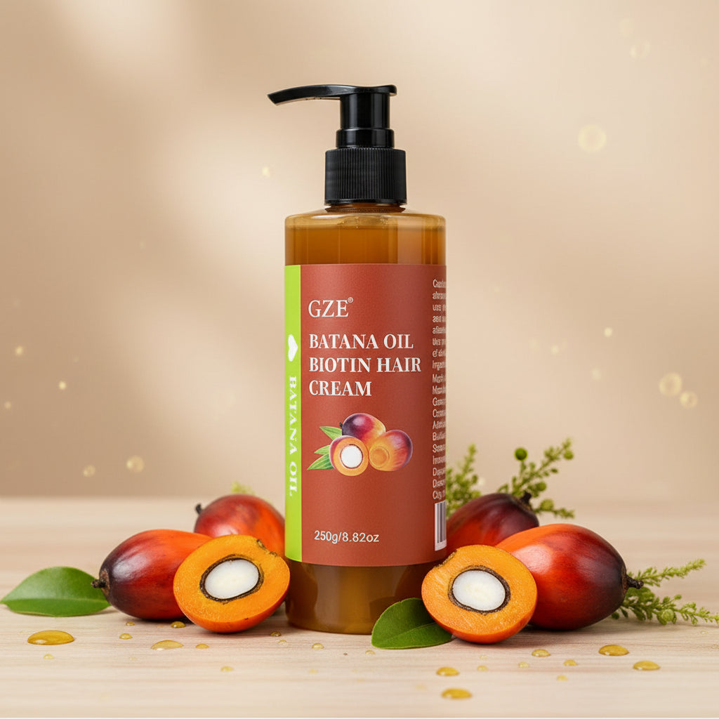 Smooth and silky hair after using batana oil and biotin hair repair cream in winter