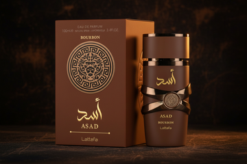 Lattafa Asad Bourbon Eau de Parfum spray bottle - 100ml / 3.4 oz unisex fragrance