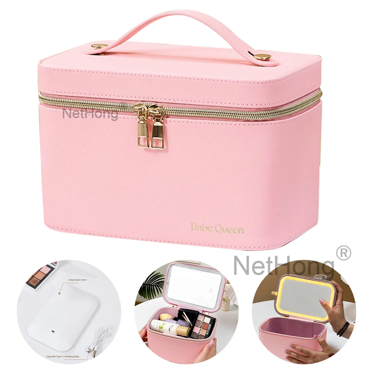 GlowBox premium LED cosmetic organizer designed for travelers