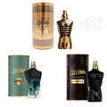 Jean Paul Gaultier fragrance combo set featuring Le Male, Le Beau, and Elixir - three iconic perfumes in one value bundle