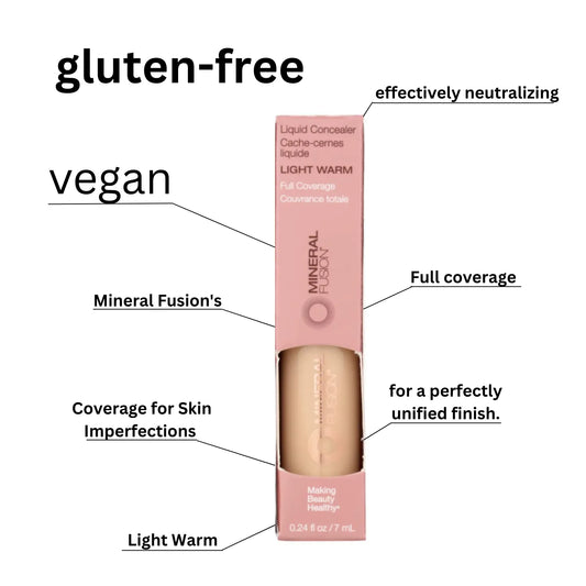 Light Warm Liquid Concealer - Vegan, Full Coverage