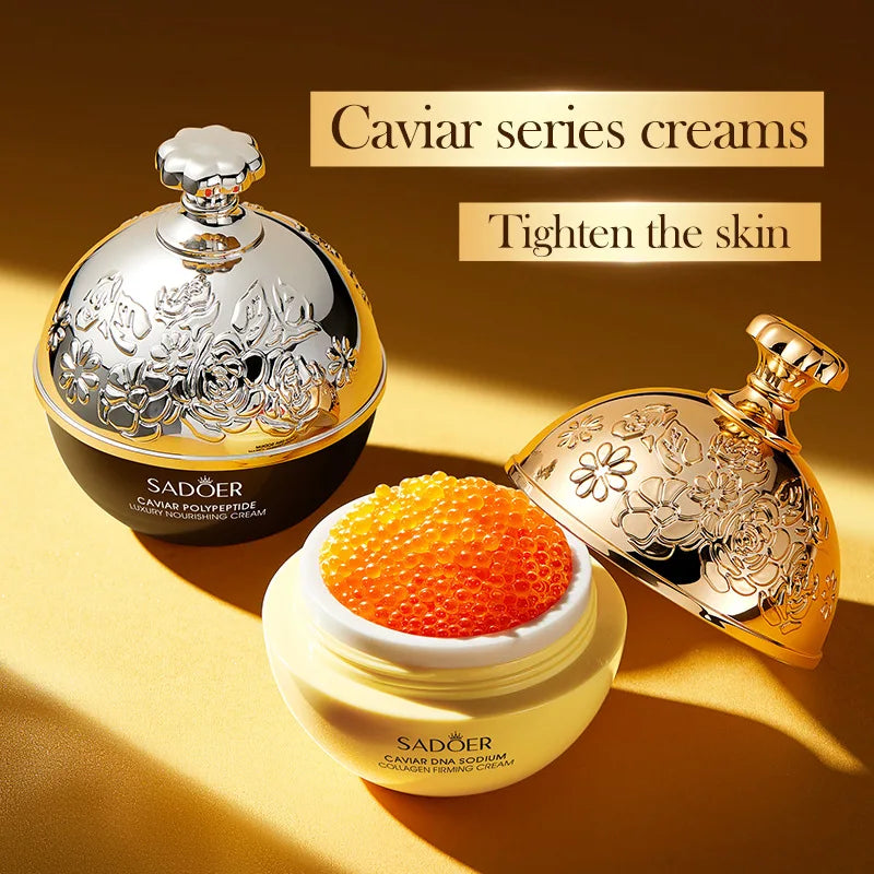 Moisturizing face cream for women with hyaluronic acid and peptides sadoer caviar